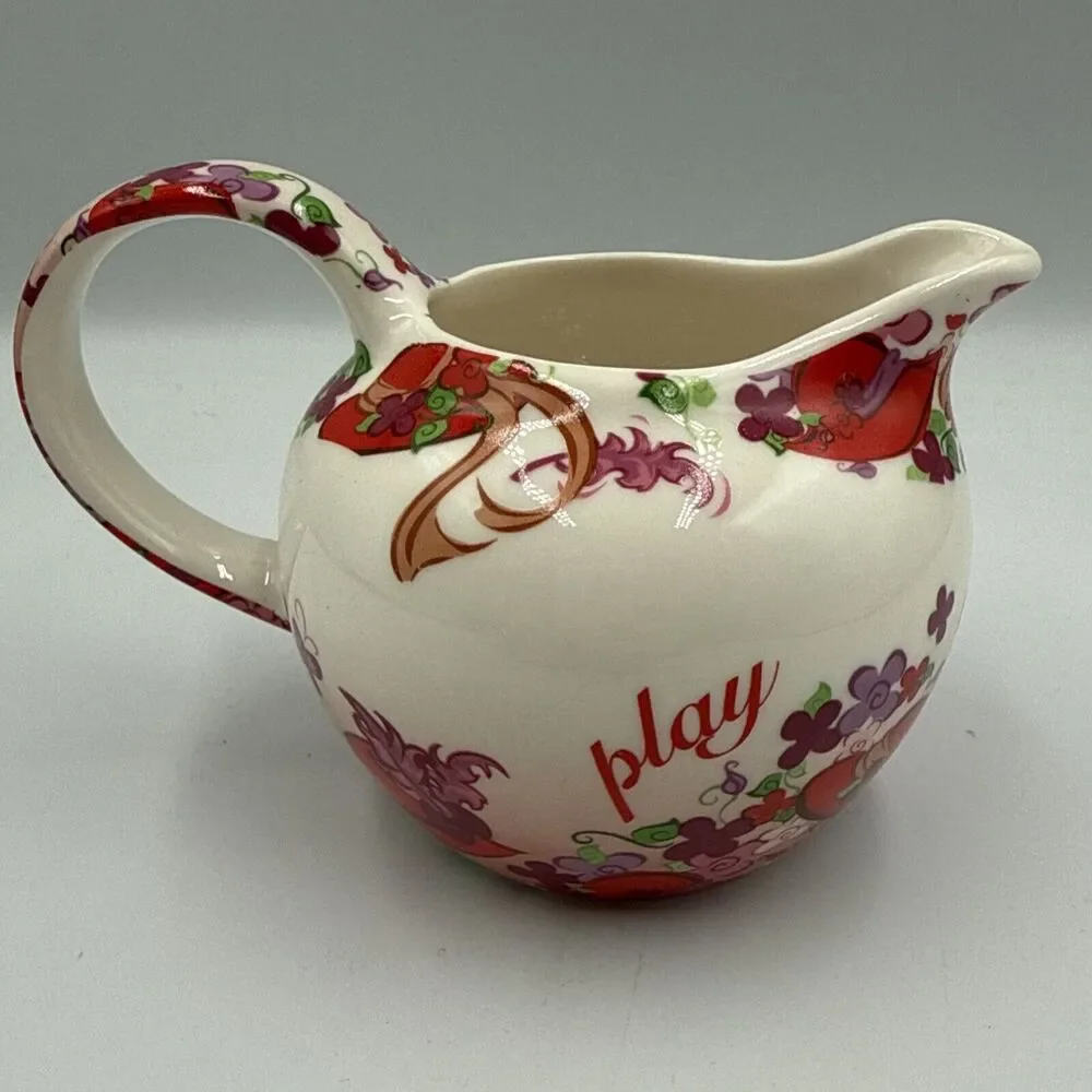 RED‎ HAT Society Paul Cardew 2004 Pink Chintz Floral Red Purple Creamer